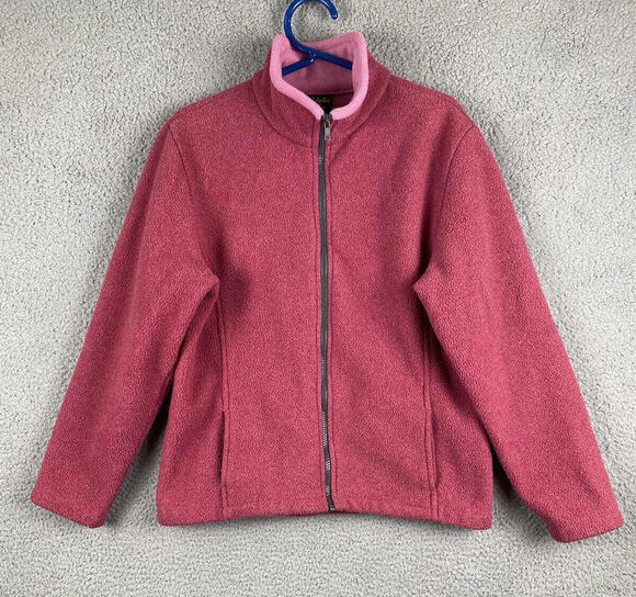 Cabelas Sweatshirt Womens Medium Pink Fleece 1/4 Zip Jacket - Picture 1 of 11